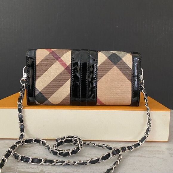 BURBERRY Nova Check Pvc/Patent Leather Wallet to Crossbody Bag 💼 - Picture 5 of 17